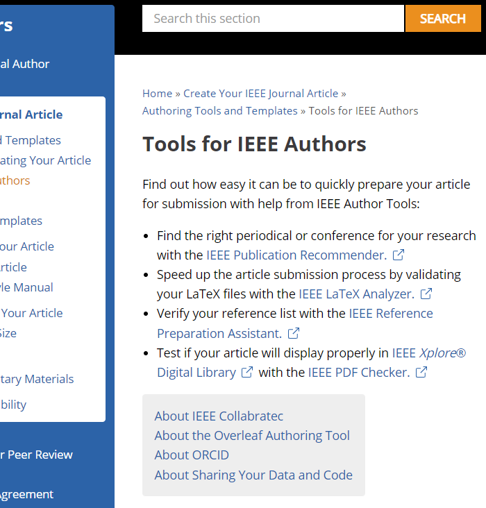 IEEE Author Center - Author Tools